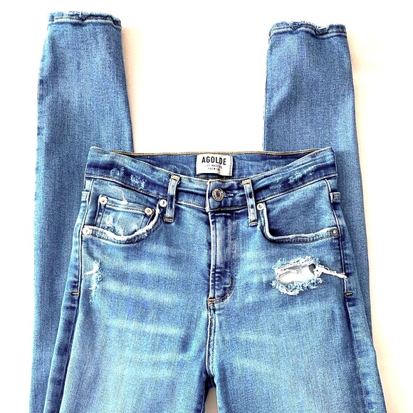 Agolde Sophie Hi Rise Distressed Jeans - Picture 4 of 13